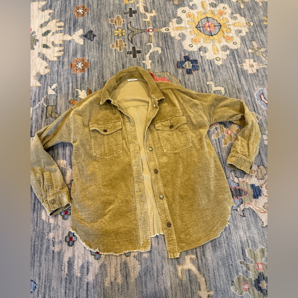 In Loom Shacket Oversized Button Down Shirt Jacket Small corduroy